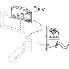 TECEplanus, механизм дистанц. смыва, провод., 12В (для панелей смыва 9240310 - 9240314)