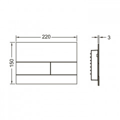 TECEsquare II. Панель смыва, металл, цвет сатин, черный хром (с покрытием против отпечатков пальцев)