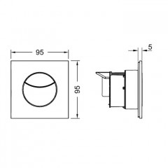 TECEflushpoint Панель смыва пневмо, 2 клавиши, квадратная хром глянцевый