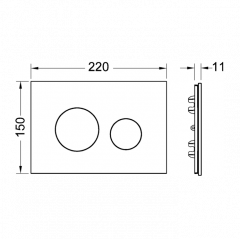 TECE Лицевая панель TECEloop, стекло, цвет - черный (Alape, EMCO)