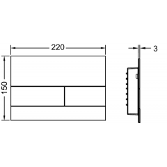 TECEsquare Панель смыва для унитаза с 2 клавишами, металлическая, цвет хром глянцевый