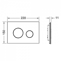 TECEloop. Панель смыва, стекло черное, клавиши хром глянцевый