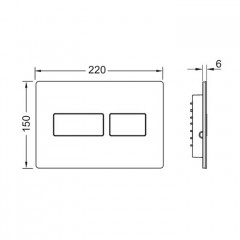 TECEsolid. Панель смыва с двойной системой смыва для унитаза, цвет хром глянцевый