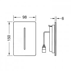 TECEfilo-Solid Urinal Лицевая панель, сталь, белая матовая (без картриджа 9242091/9242092)