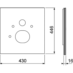 TECElux Нижняя панель для установки унитаза Geberit Sela, стекло белое