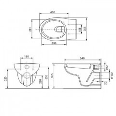 TECE Подвесной унитаз TECE V04, цвет белый глянец