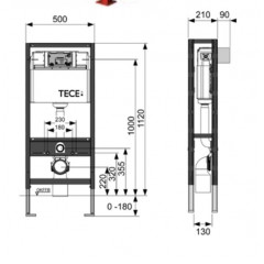 TECEbase модуль для установки унитаза, двойная рама, высота h1120мм
