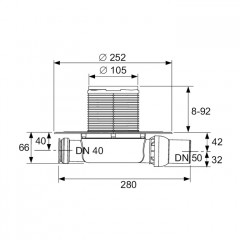 TECEdrainpoint S Комплект точечного трапа с сифоном DN 50, с декоративной решеткой