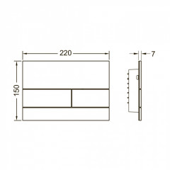 TECEsquare II. Панель смыва, cтекло песочно-бежевое, сатинированное