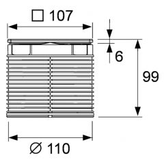 TECE Декоративная решетка quadratum 100 х 100 м с монтажным элементом, сталь