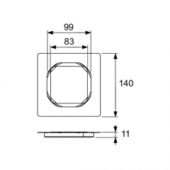 TECE Основа для плитки 100х100мм без рамки
