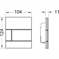 TECEsquare Urinal, зеленый, клавиша нержавеющая сталь