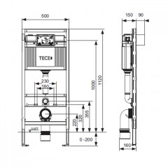 TECEprofil модуль для установки унитаза, высота h1120мм , без крепления к стене (заменил старый арт 9300000)