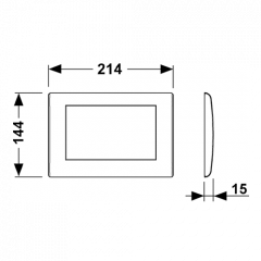 TECE planus Панель смыва с одной клавишей, нерж. стл - сатин