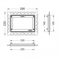 TECE Рамка монтажная, позолоченная