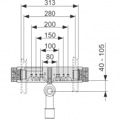 TECE Установочный комплект для подкл. раковины