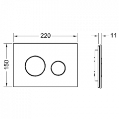 TECEloop. Панель смыва, стекло белое, клавиши белые.
