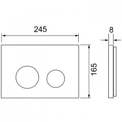 TECEspring Панель смыва плоская,из искусственного камня,с круглыми кнопками, Темный базальт