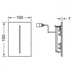 TECE TECEfilo Электронная панель смыва писсуара TECEfilo-Solid, питание от батареи 7,2 В,цвет белый глянцевый (НЕ производится!)