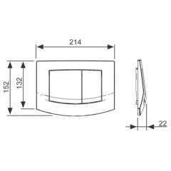 TECEambia, панель смыва с двумя клавишами, белый. Антибактериальная
