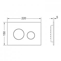 Tece Loop 2 Панель смыва с двумя клавишами, хром глянцевый