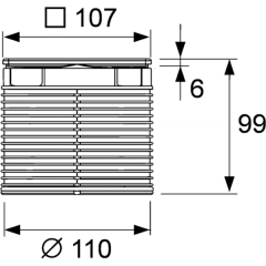 TECE Базовая решетка 100 х 100 мм с монтажным элементом, сталь