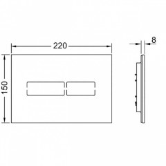 TECE Лицевая панель TECElux mini белая, стекло ЗАПЧАСТЬ