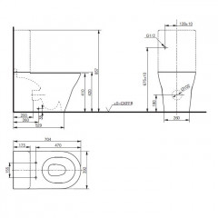 TOTO MH Унитаз напольный, 392x704x410мм, без бачка,безободковый, без сиденья(подходит: VC10047NN, VC10162), Tornado Flush, CeFiONtect, цвет: белый