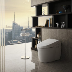 TOTO NEOREST Стойка для пульта управления с 2 держателями для туалетной бумаги, 260x260x845мм, напольная, Цвет: хром