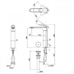 TOTO ZA Смеситель для раковины высокий на 1 отв,со сливным клапаном, цвет хром САНКЦИИ!!!