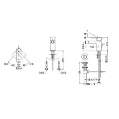 TOTO Jewelhex Смеситель для биде с донным клапаном, цвет: хром