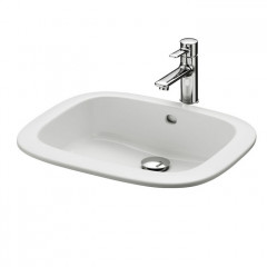 TOTO PUBLIC Раковина 530x450x177мм, встраиваемая сверху, без отв.под смеситель, с переливом, CeFiONtect, цвет: белый (9шт поступят в апреле 2024)