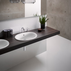 TOTO PUBLIC Раковина 530x450x177мм, встраиваемая сверху, без отв.под смеситель, с переливом, CeFiONtect, цвет: белый