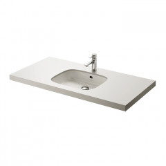 TOTO PUBLIC Раковина 540x460x167мм, встраиваемая снизу, без отв.под смеситель, с переливом, CeFiONtect, цвет: белый