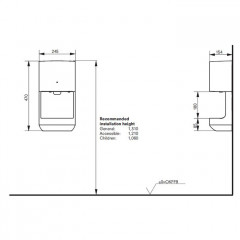 TOTO PUBLIC Сушилка для рук, 245x154x470мм, цвет: белый (спеццена со склада нашего!)