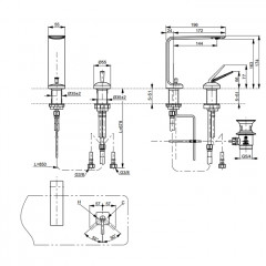 TOTO NEOREST Смеситель для раковины со сливным клапаном, H 174мм латунь, цвет хром, Comfort Glide Водосбережение (СПЕЦЦЕНА со склада!) САНКЦИИ!