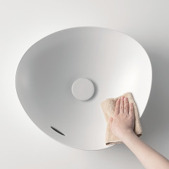 TOTO TA Раковина полувстраиваемая с эмалью CLEAN MATTE 460x420x177(130)мм, без отв-я под смеситель, с переливомt, цвет: белый матовый (НЕ производ!)