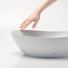 TOTO TA Раковина полувстраиваемая с эмалью CLEAN MATTE 460x420x177(130)мм, без отв-я под смеситель, с переливомt, цвет: белый матовый (НЕ производ!)