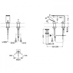 TOTO NEOREST Смеситель для раковины со сливным клапаном,H 114 мм, латунь, цвет хром, Comfort Glide САНКЦИИ!!