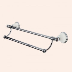 TW Harmony 012, полотенцедержатель двойной 58см, цвет держателя: белый/хром