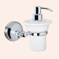 TW Harmony 108, подвесной дозатор для ж/мыла, керамический (белый), цвет держателя: хром