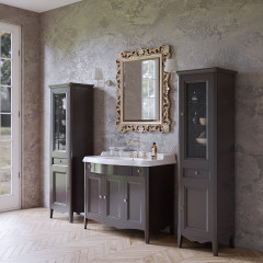 TW Veronica, База с раковиной Simas AR874bi*1 105*56см, с 1отв., 2 верх.ящ. 3 распашные дверки, доводч. Blum, ручки: Riflesso бронза, цвет: GRIGIO