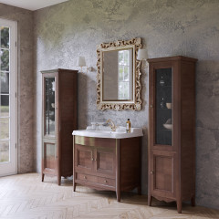 TW Veronica, База с раковиной Simas AR864bi*1 90*56см, с 1отв., 2 распашные дверки+1 выдв.ящик, доводч. Blum, ручки: Riflesso бронза, цвет: noce