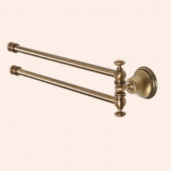 TW Harmony 013, вращающийся полотенцедержатель двойной 49см, цвет держателя: бронза