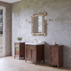 TW Veronica, База с раковиной Simas AR824bi*1 68*54см с 1отв. под смеситель , 2 расп. дверки, доводч. Blum, ручки: Riflesso бронза, цвет: noce