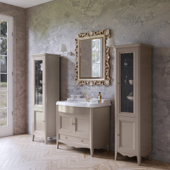 TW Veronica, База с раковиной Simas AR864bi*1 90*56см, с 1отв., 2 распашные дверки+1 выдв.ящик, доводч. Blum, ручки: Riflesso бронза, цвет: TORTORA