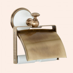 TW Harmony 219, держатель для т/б с крышкой, цвет держателя: белый/бронза