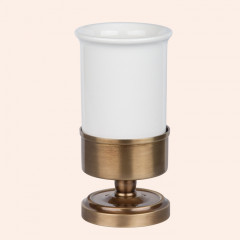 TW Bristol 190, настольный cтакан, керамический (белый), цвет держателя: бронза