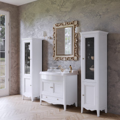 TW Veronica, База с раковиной Simas AR864bi*1 90*56см, с 1отв., 2 распашные дверки+1 выдв.ящик, доводч. Blum, ручки: Riflesso бронза, цвет: bianco