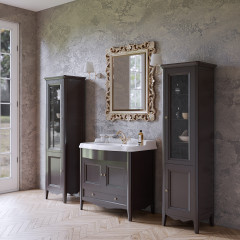 TW Veronica, База с раковиной Simas AR864bi*1 90*56см, с 1отв., 2 распашные дверки+1 выдв.ящик, доводч. Blum, ручки: Riflesso бронза, цвет: GRIDGIO